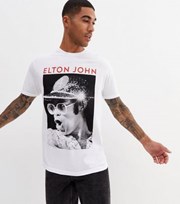 New Look White Elton John Logo T-Shirt